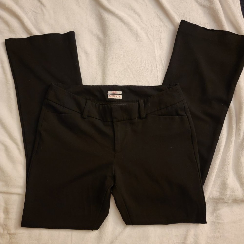 Black Womens Slacks by Merona Size 10 Stretch Extensible